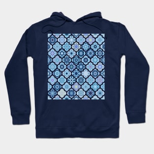 Moroccan Tile Pattern Blue Hoodie